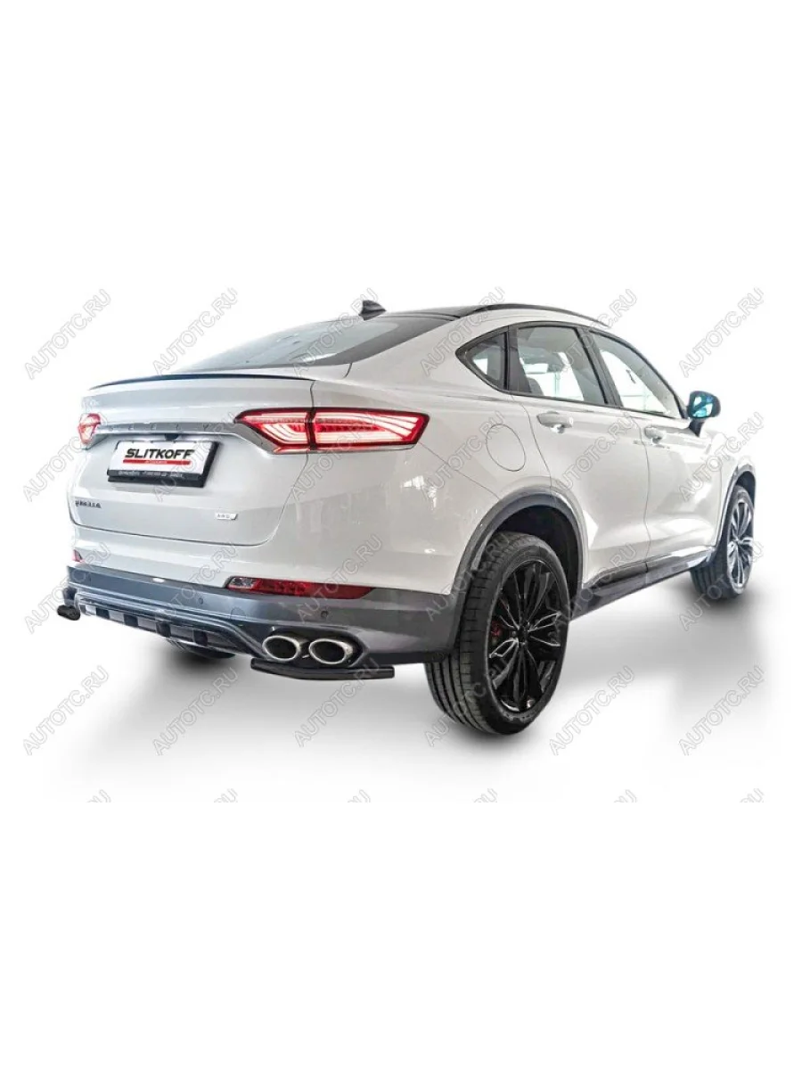 Защита заднего бампера уголки d42 Slitkoff  Geely Tugella (2022-2025) FY11,HPBA4 ( Сталь с полимерным покрытием в цвет черный)  в Самаре Самарской области