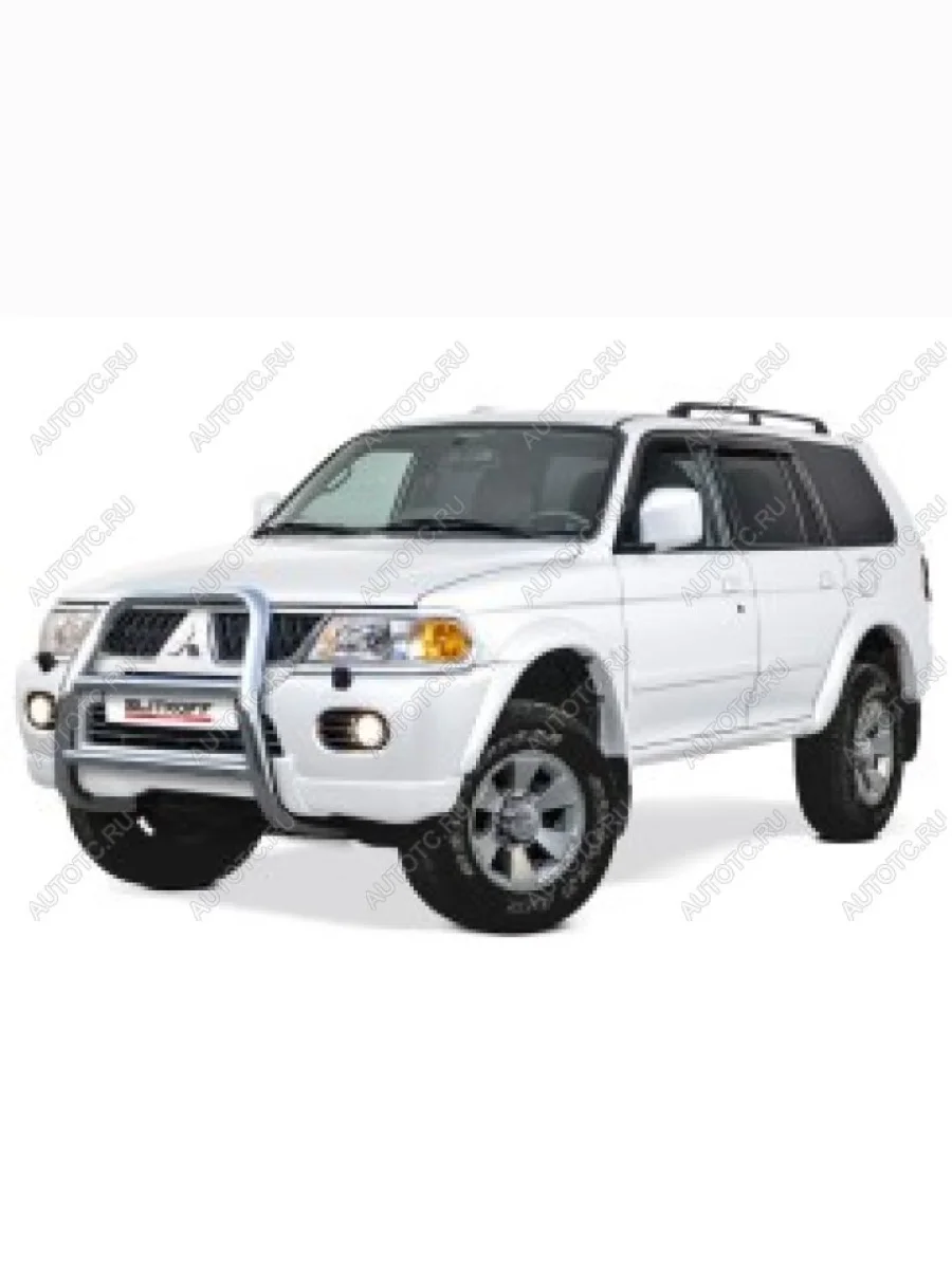 Защита переднего бампера кенгурятник d57 высокий Slitkoff Mitsubishi Pajero Sport PA рестайлинг (2004-2008) (нержавейка полированная)  в Самаре Самарской области
