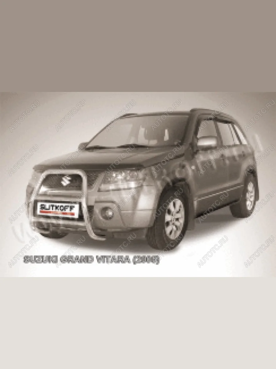 Защита переднего бампера кенгурятник d57 высокий Slitkoff Suzuki Grand Vitara JT 3 двери дорестайлинг (2005-2008) (нержавейка полированная)  в Керчи Республика Крым