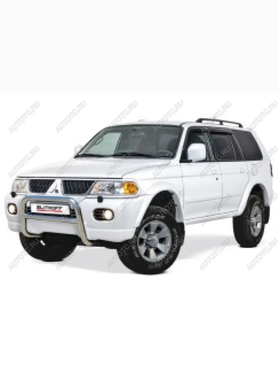 Защита переднего бампера кенгурятник d57 низкий Slitkoff  Mitsubishi Pajero Sport (2004-2008) PA (нержавейка полированная)  в Самаре Самарской области