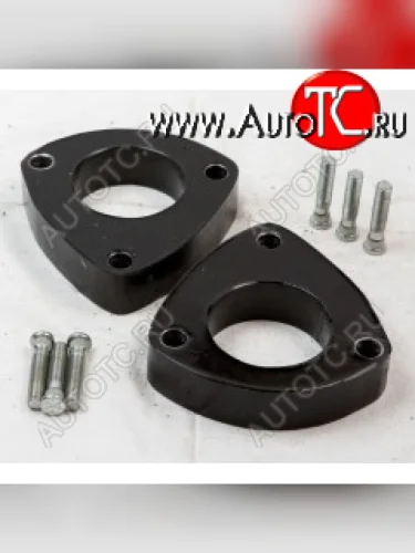 Передние проставки для увеличения клиренса (2 шт., крепёж) KLIRENSPLUS (30 мм) Hyundai Accent  3 MC (2005-2011), Hyundai Verna  2 MC (2005-2011), KIA Rio  2 JB (2005-2011)