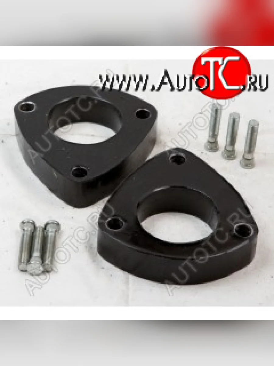 Передние проставки для увеличения клиренса (2 шт., крепёж) KLIRENSPLUS KIA Rio 2 JB дорестайлинг, хэтчбэк 5 дв. (2005-2009) (30 мм)  в Самаре Самарской области