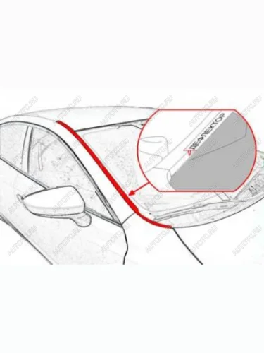 Водостоки лобового стекла Стрелка 11 (черные) Smart Forfour W453 5 дв. (2014-2020)