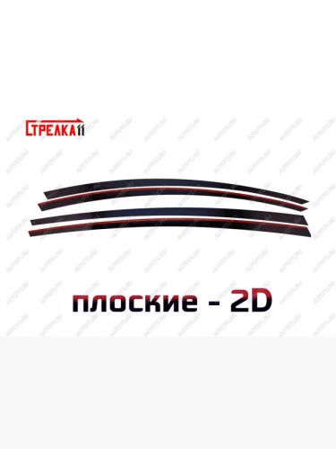 Дефлекторы окон 2D Стрелка11 (черные) Tesla Model 3 (2017-2025)