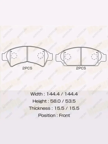 Комплект передних колодок дисковых тормозов (4 шт.) MASUMA Toyota Camry V30 (1990-1994)