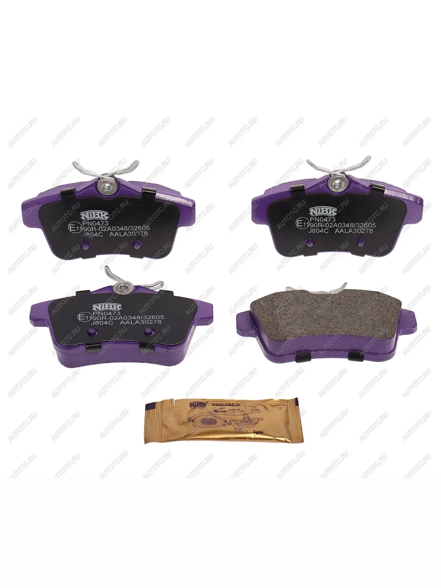 Комплект задних колодок дисковых тормозов (4шт.) NIBK CITROEN C4  дорестайлинг, хэтчбэк 5 дв. (2004-2008)  с доставкой в г. Пермь