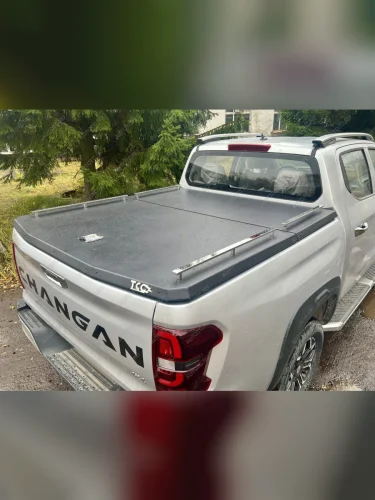 Рейлинги на крышку кузова (комплект Premium) ТСС Тюнинг (нержавеющая сталь) Changan Hunter Plus (2022-2025) пикап