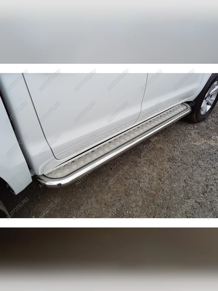 Пороги с площадкой ТСС Тюнинг Sollers ST6 пикап (2023-2025) (d60.3 мм)  в Керчи Республика Крым