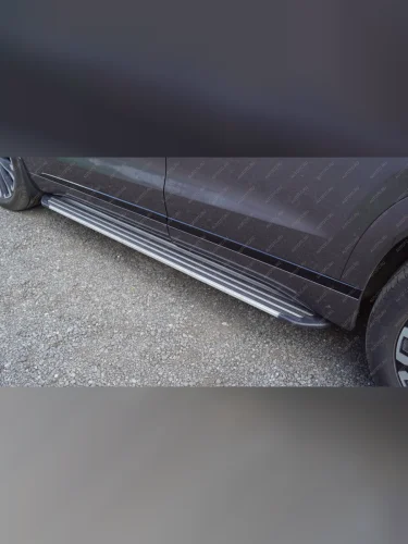 Пороги алюминиевые Slim Line ТСС Тюнинг (серебро) JAECOO J8 (2024-2025)