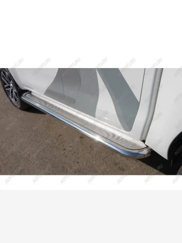 Пороги с площадкой ТСС Тюнинг JAC T9 Pickup Double Cab (2021-2025)