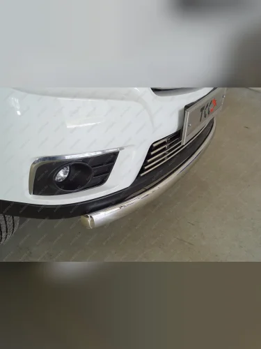 Защита передняя нижняя d75х42 мм(овальная) ТСС Тюнинг (нержавейка) Sollers ST6 пикап (2023-2025)