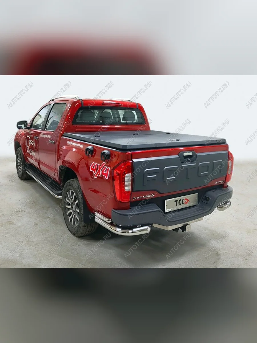 Защита задняя уголки двойные d76.1* 42.4 ТСС Тюнинг Foton Tunland G7 Double Cab (2022-2025) (нержавейка)  в Керчи Республика Крым