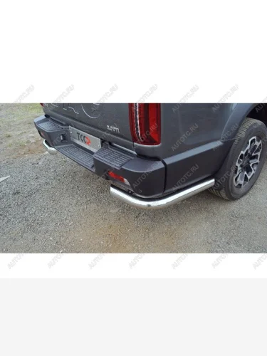 Защита задняя d76.1 мм (уголки) ТСС Тюнинг (нержавейка) JAC T9 (2021-2025) Pickup Double Cab