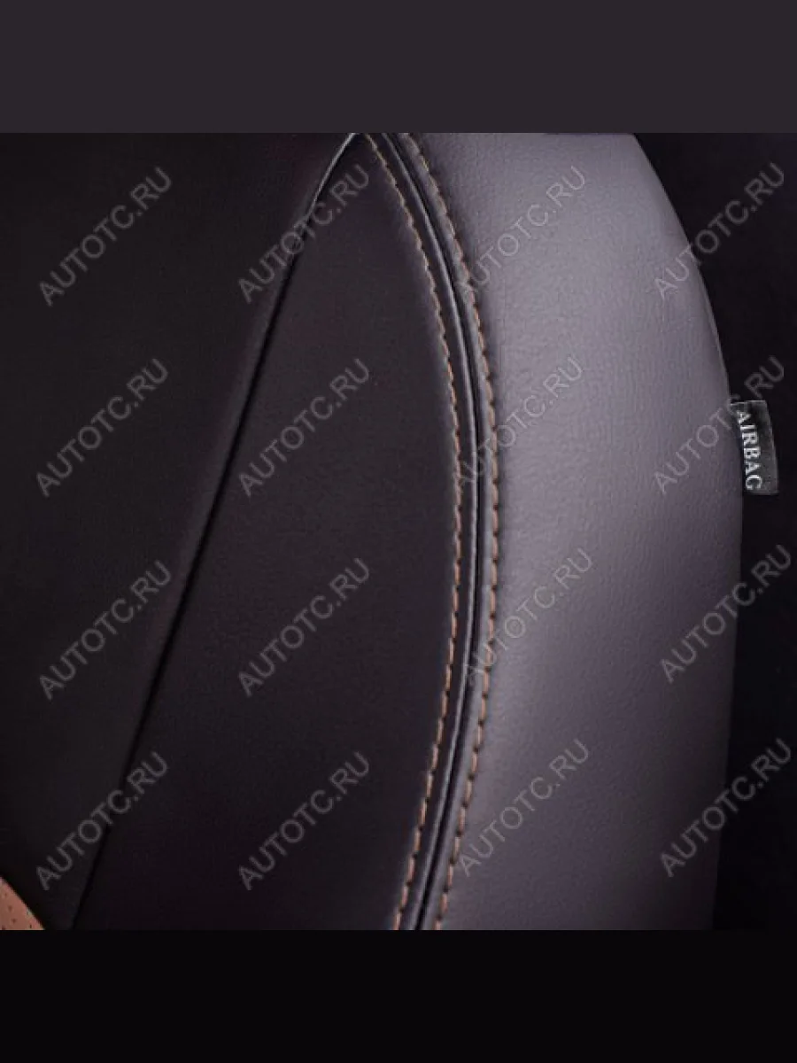 Комплект чехлов для сидений (РЗСиС 60/40 2Г Илана+Орегон) ТУРИН СТ Lord Autofashion Ford Fusion 1 хэтчбэк дорестайлинг (2002-2005) (черный, вставка темно-коричневая +бежевый, строчка темно-коричневая)  с доставкой в г. Керчь