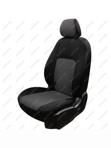 Комплект чехлов для сидений (РЗС 60/40 2П Жаккард) ДУБЛИН Lord Autofashion (черный, вставка Зигзаг) Geely MK (2006-2015)