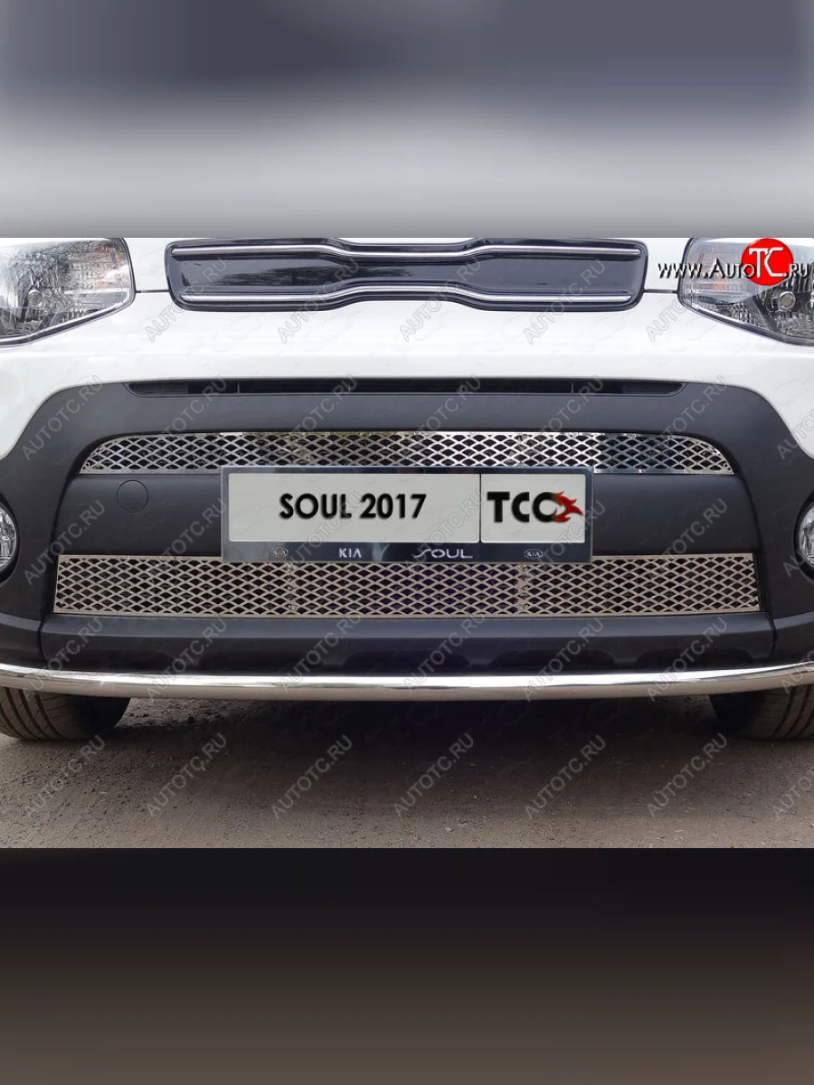 Вставка переднего бампера ТСС Тюнинг KIA Soul PS рестайлинг (2017-2019) (лист)  в Керчи Республика Крым