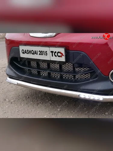 Вставка переднего бампера ТСС Тюнинг (лист) Nissan Qashqai  2 (2013-2019) J11 дорестайлинг