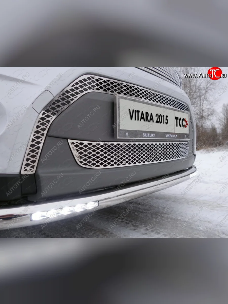 Вставка переднего бампера ТСС Тюнинг Suzuki Vitara LY дорестайлинг (2015-2019) (лист)  в Керчи Республика Крым