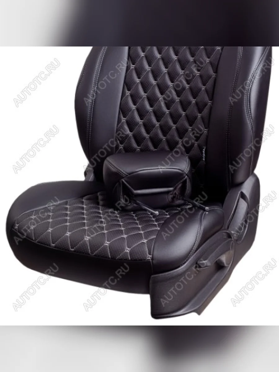 Комплект чехлов для сидений (со стол РЗС 60/40+подлок. 3Г Орегон) БАЙРОН ст БАЙРОН Lord Autofashion Nissan Note 1 E11 дорестайлинг (2004-2008) (черный, вставка черная, строчка темно-серая)  в Перми Пермском крае