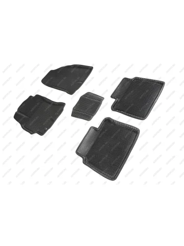 Износостойкие коврики в салон (3D EVA РОМБ полимер) Seintex (черный) Toyota Corolla E180 рестайлинг (2016-2019)