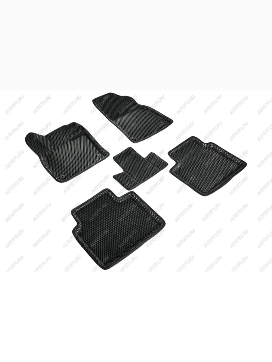 Износостойкие коврики в салон (3D EVA РОМБ полимер) Seintex Geely Monjaro (2022-2025) (черный)  в Керчи Республика Крым
