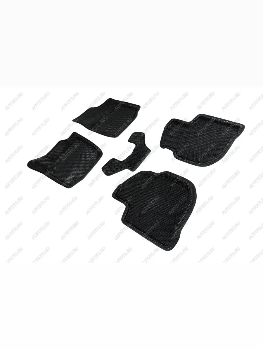 Износостойкие коврики в салон (3D EVA СОТЫ полимер) Seintex Volkswagen Polo Mk6 лифтбек (2020-2022) (черный)  в Перми Пермском крае