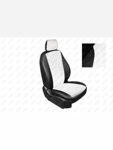 Чехлы для сидений (РОМБ черный) Seintex  (черный, вставка белая) Haval Jolion рестайлинг (2024-2025)