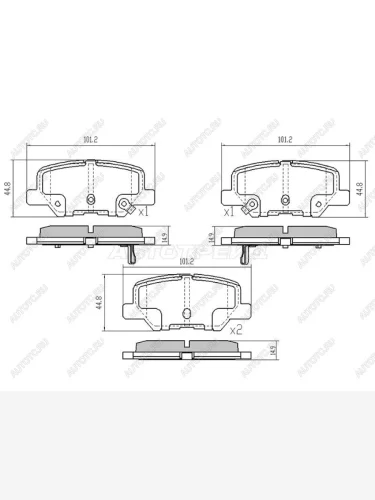 Колодки тормозные зад ADVICS Mitsubishi Outlander GF дорестайлинг (2012-2014)
