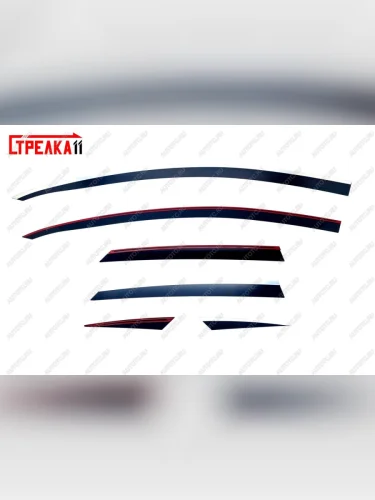 Дефлекторы окон 2D Стрелка11 (черные с хром накладками) KIA ProCeed 3 CD универсал дорестайлинг (2018-2021)