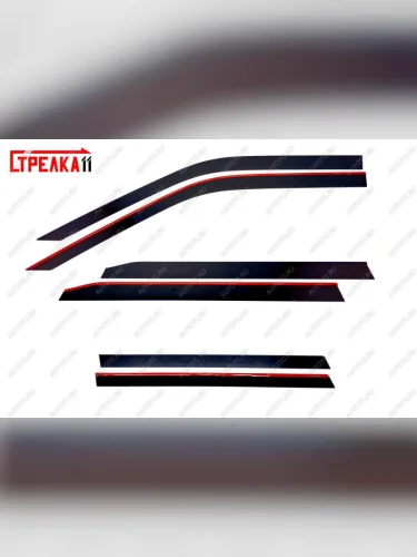 Дефлекторы окон 2D Стрелка11 (черные) Haval H3 (2024-2025)