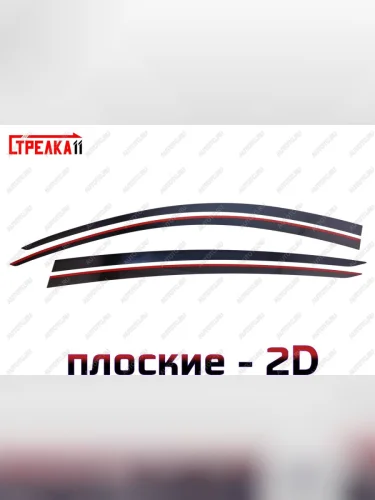 Дефлекторы окон 2D Стрелка11 (черные) Tesla Model Y (2019-2025)