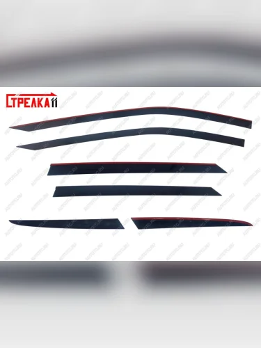 Дефлекторы окон 2D Стрелка11 (черные) Voyah Free дорестайлинг (2020-2025)