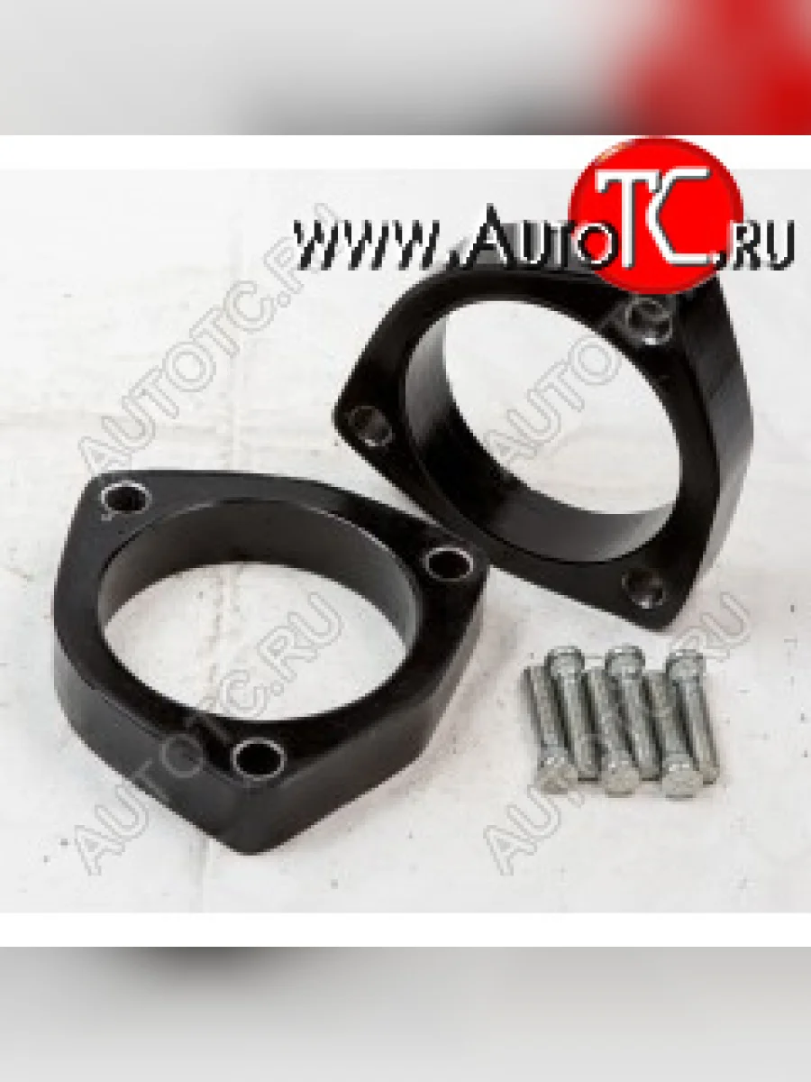 Передние проставки для увеличения клиренса (2 шт., крепеж) KLIRENSPLUS  Changan CS35, CS35 Plus, GENESIS G70, Hyundai Avante, Azera, Creta, I30, Ioniq, Kona, Sonata, Tucson, Veloster, KIA Cadenza, Carens, Ceed, Cerato, Forte, Niro, Optima, ProCeed, Seltos, Sorento, Soul, Sportage, Nissan Freelander, SSANGYONG Tivoli, Tivoli XLV (40 мм)  с доставкой в г. Керчь