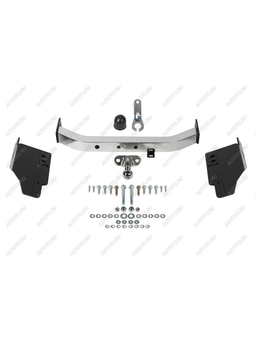 Фаркоп (с нержавеющей накладкой)(фланцевое крепление шара)(кроме Black Onyx) Atlas Toyota Land Cruiser Prado J150 дорестайлинг (2009-2013) (стальной с порошковым покрытием, шар F (C, F30))  в Самаре Самарской области