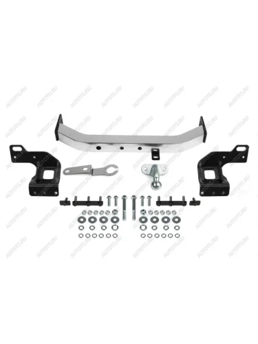 Фаркоп (фланцевое крепление шара)(с нержавеющей накладкой) Atlas (стальной с порошковым покрытием, шар F (C, F30)) Mitsubishi Pajero Sport QF рестайлинг (2019-2022)