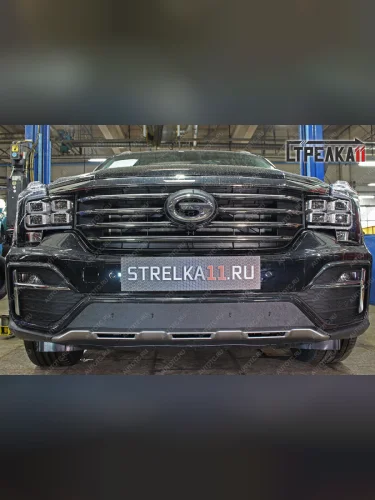 Зимняя защита на стяжке (низ) Стрелка11 (черная) GAC GS8 (2016-2023)