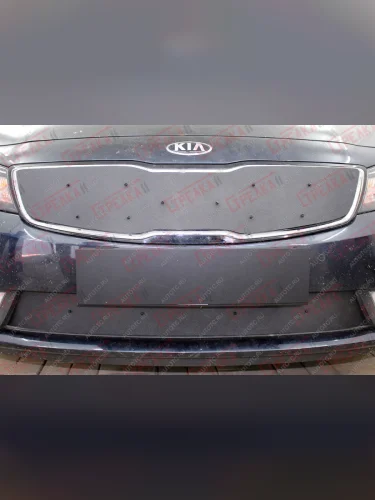 Зимняя защита на стяжке (верх) Стрелка11 (черная) KIA Cerato 3 YD рестайлинг седан (2016-2019)