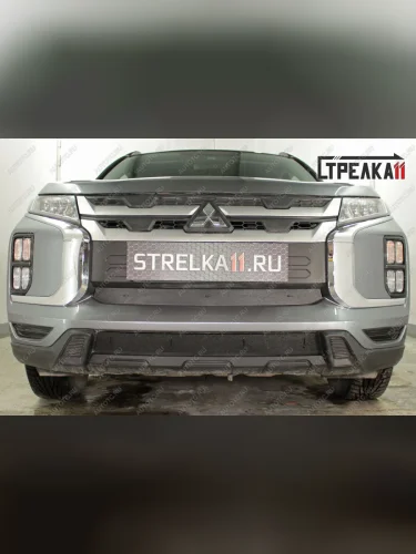 Зимняя защита на стяжке (средина) Стрелка11 (черная) Mitsubishi ASX 3-ий рестайлинг (2019-2025)