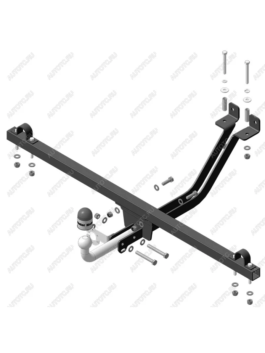 Фаркоп (крепление шара на двух болтах) Motodor Лада ВАЗ нива 4х4 2121 (Legend) 3 дв. 2-ой рестайлинг (2021-2025) (стальной оцинкованный, шар А)  в Керчи Республика Крым