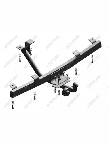 Фаркоп (сварное крепление шара) Трейлер (стальной, шар H (B, F10)) Chevrolet Niva 2123 рестайлинг (2009-2020)