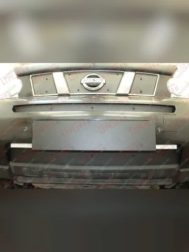 Зимняя защита на стяжке (низ) Стрелка11 (черная) Nissan X-trail 2 T31 дорестайлинг (2007-2011)