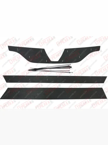 Зимняя защита на стяжке (верх) Стрелка11 (черная) Renault Logan 2 дорестайлинг (2014-2018)