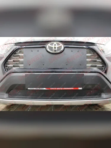 Зимняя защита на стяжке (низ) Стрелка11 (черная) Toyota RAV4 XA50 5 дв. дорестайлинг (2018-2025)