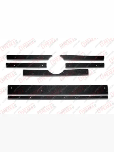 Зимняя защита на стяжке (верх 5 частей) Стрелка11 (черная) Volkswagen Multivan T6 дорестайлинг (2016-2019)