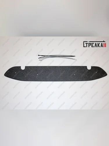 Зимняя защита на стяжке (низ с парктроником) Стрелка11 (черная) Nissan Qashqai 2 J11 дорестайлинг (2013-2019)