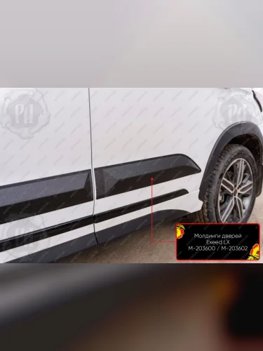 Молдинг двери задний левый Русская Артель (глянец под покраску) EXEED LX (2017-2022) дорестайлинг