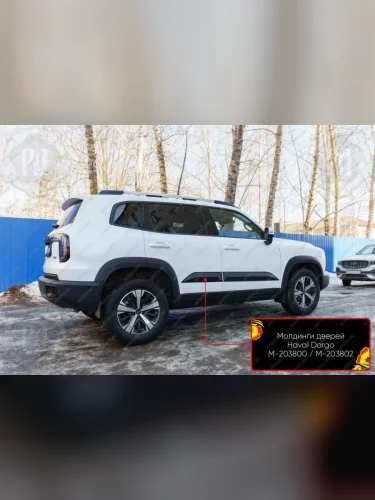 Молдинг двери задний правый Русская Артель (шагрень) Haval Dargo (2022-2025)