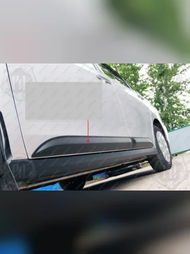 Молдинг двери задний правый Русская Артель (глянец под покраску) Nissan Almera  3 G15 (2012-2019) седан