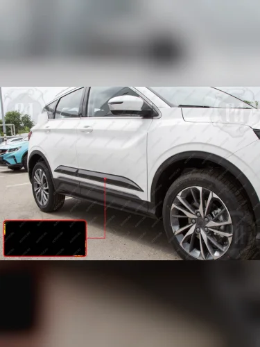 Молдинг двери передний левый Русская Артель (глянец под покраску) Geely Coolray  SX11 (2018-2023) дорестайлинг