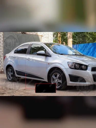 Молдинг двери передний правый Русская Артель (шагрень) Chevrolet Aveo  T300 (2011-2015) седан